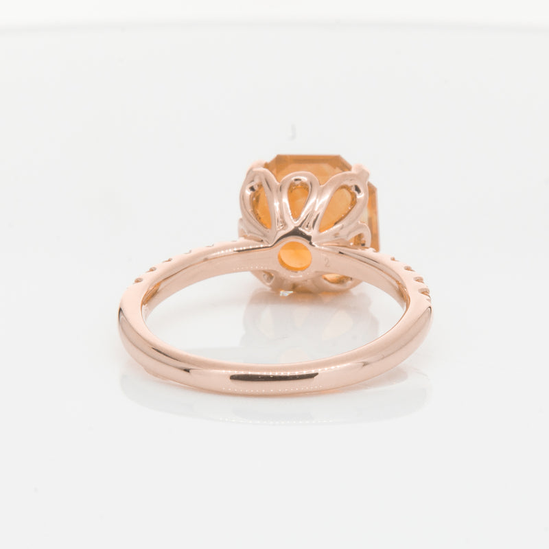 18ct Rose Gold Citrine Octavus Ring-Ring-Walker & Hall