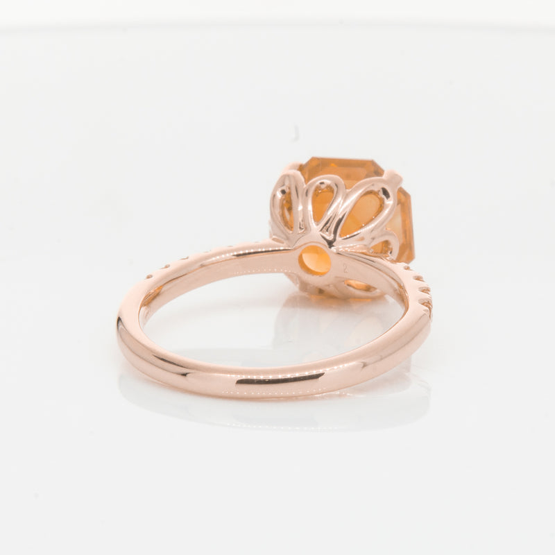 18ct Rose Gold Citrine Octavus Ring-Ring-Walker & Hall