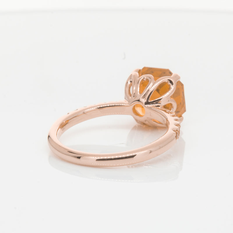 18ct Rose Gold Citrine Octavus Ring-Ring-Walker & Hall