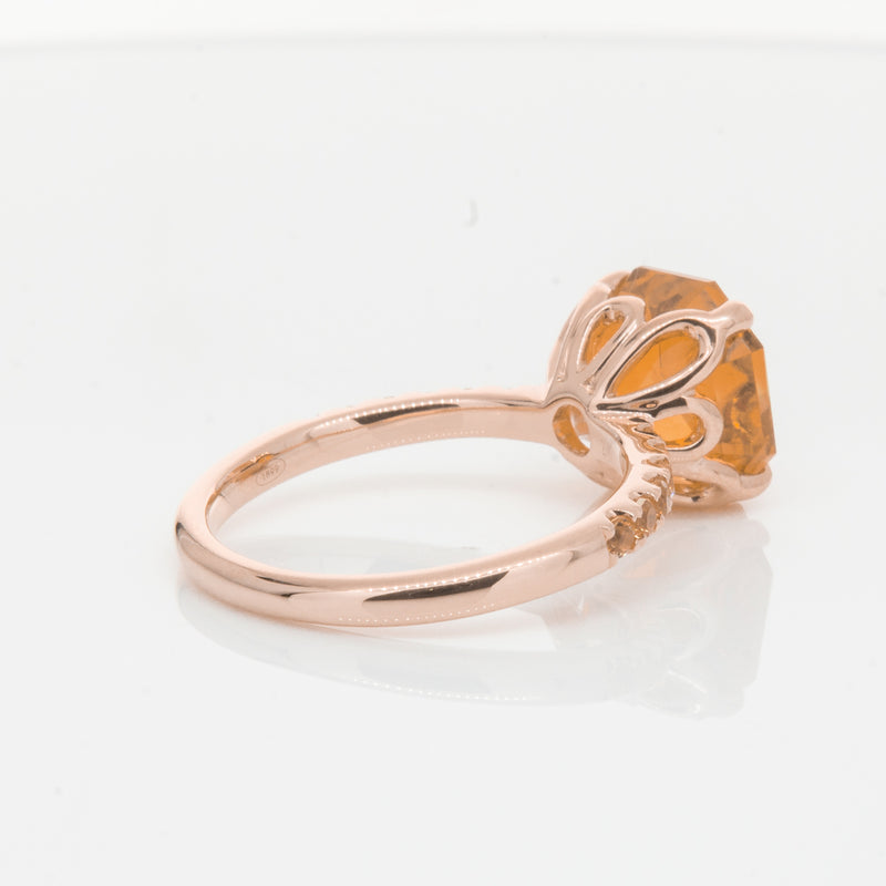 18ct Rose Gold Citrine Octavus Ring-Ring-Walker & Hall