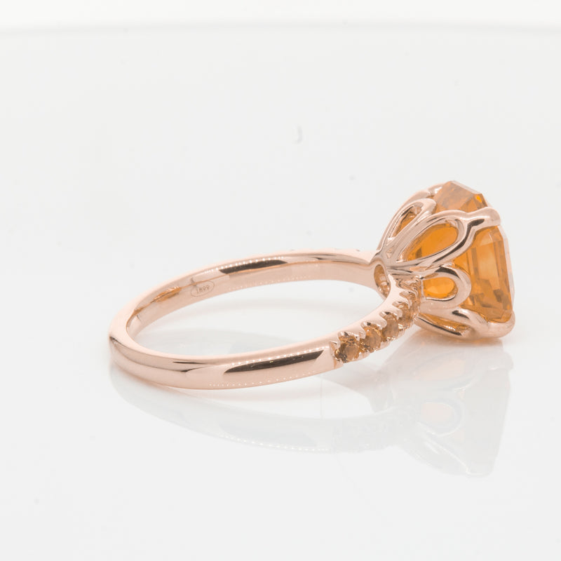 18ct Rose Gold Citrine Octavus Ring-Ring-Walker & Hall
