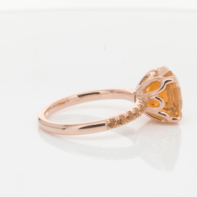 18ct Rose Gold Citrine Octavus Ring-Ring-Walker & Hall