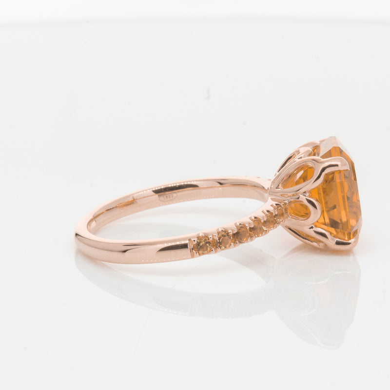 18ct Rose Gold Citrine Octavus Ring-Ring-Walker & Hall