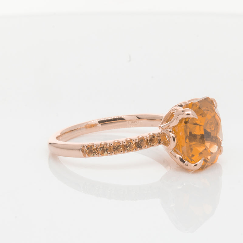 18ct Rose Gold Citrine Octavus Ring-Ring-Walker & Hall