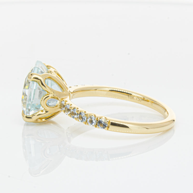 18ct Yellow Gold Aquamarine Octavus Ring-Ring-Walker & Hall