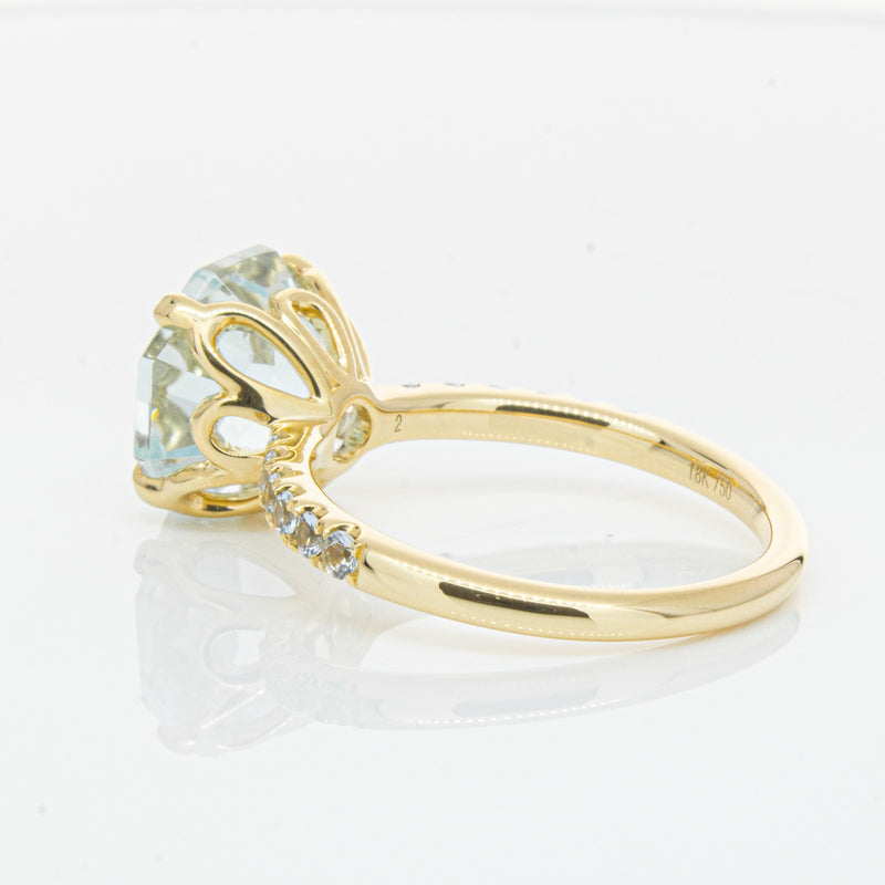 18ct Yellow Gold Aquamarine Octavus Ring-Ring-Walker & Hall