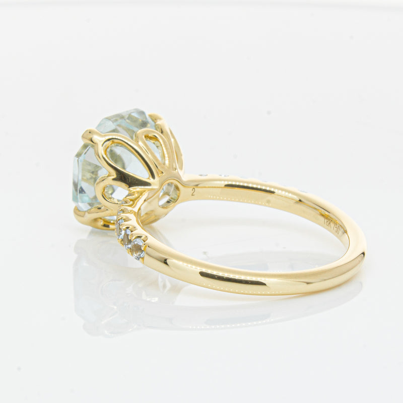 18ct Yellow Gold Aquamarine Octavus Ring-Ring-Walker & Hall