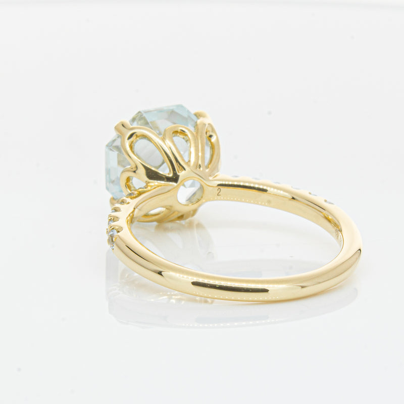 18ct Yellow Gold Aquamarine Octavus Ring-Ring-Walker & Hall