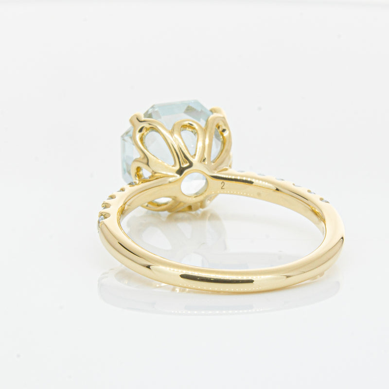 18ct Yellow Gold Aquamarine Octavus Ring-Ring-Walker & Hall