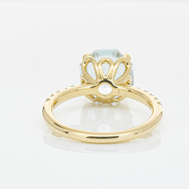 18ct Yellow Gold Aquamarine Octavus Ring-Ring-Walker & Hall