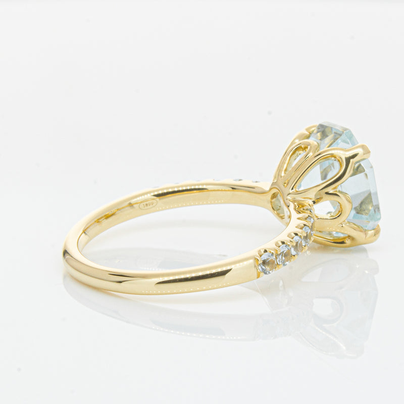 18ct Yellow Gold Aquamarine Octavus Ring-Ring-Walker & Hall