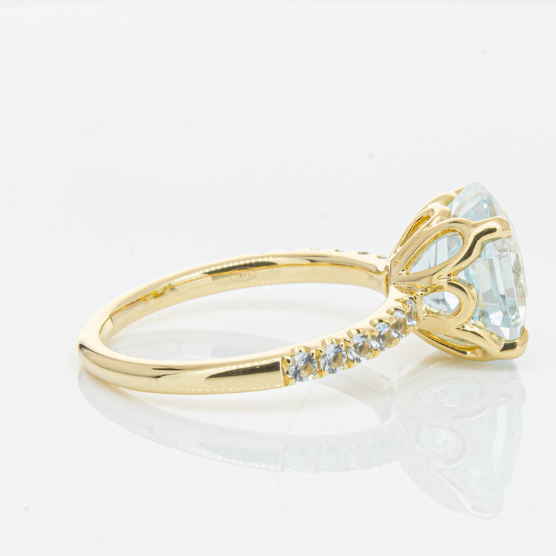 18ct Yellow Gold Aquamarine Octavus Ring-Ring-Walker & Hall