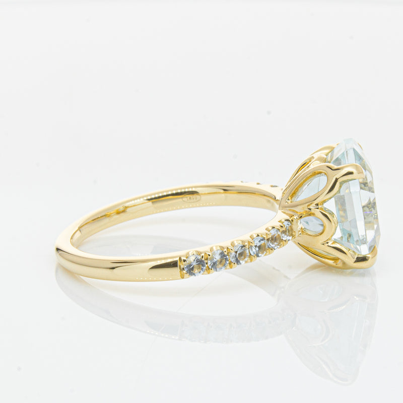 18ct Yellow Gold Aquamarine Octavus Ring-Ring-Walker & Hall