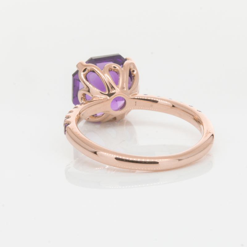 18ct Rose Gold Amethyst Octavus Ring-Ring-Walker & Hall