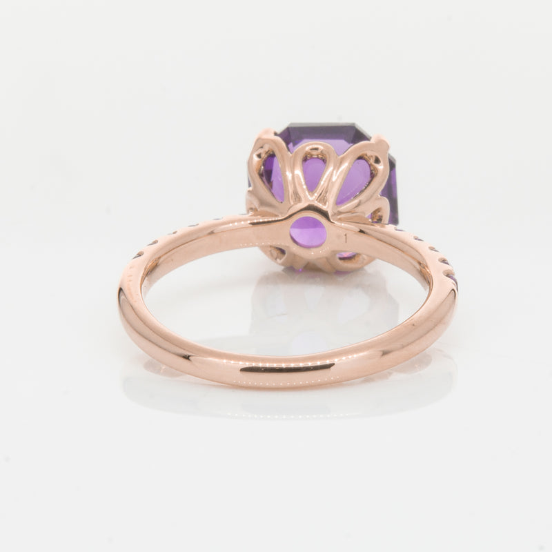 18ct Rose Gold Amethyst Octavus Ring-Ring-Walker & Hall