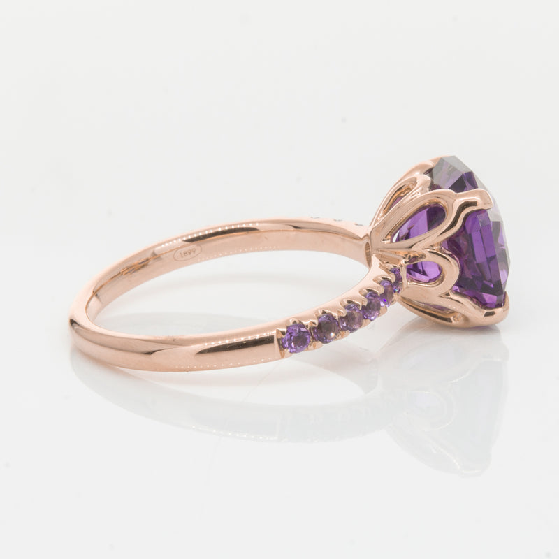 18ct Rose Gold Amethyst Octavus Ring-Ring-Walker & Hall