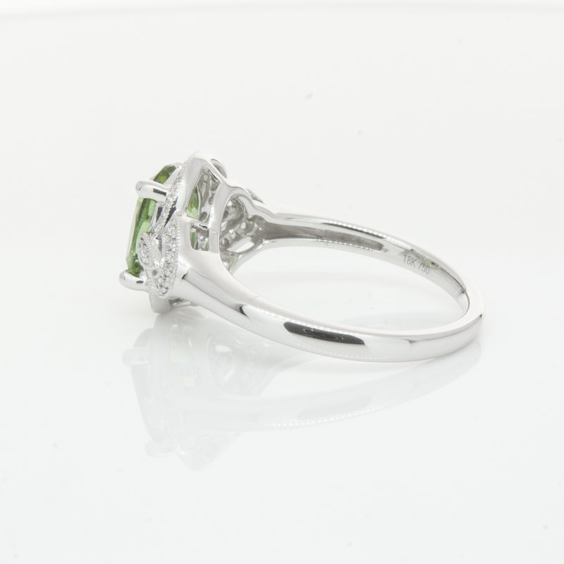 18ct White Gold Tourmaline & Diamond Ring-Ring-Walker & Hall
