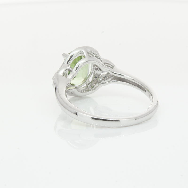 18ct White Gold Tourmaline & Diamond Ring-Ring-Walker & Hall