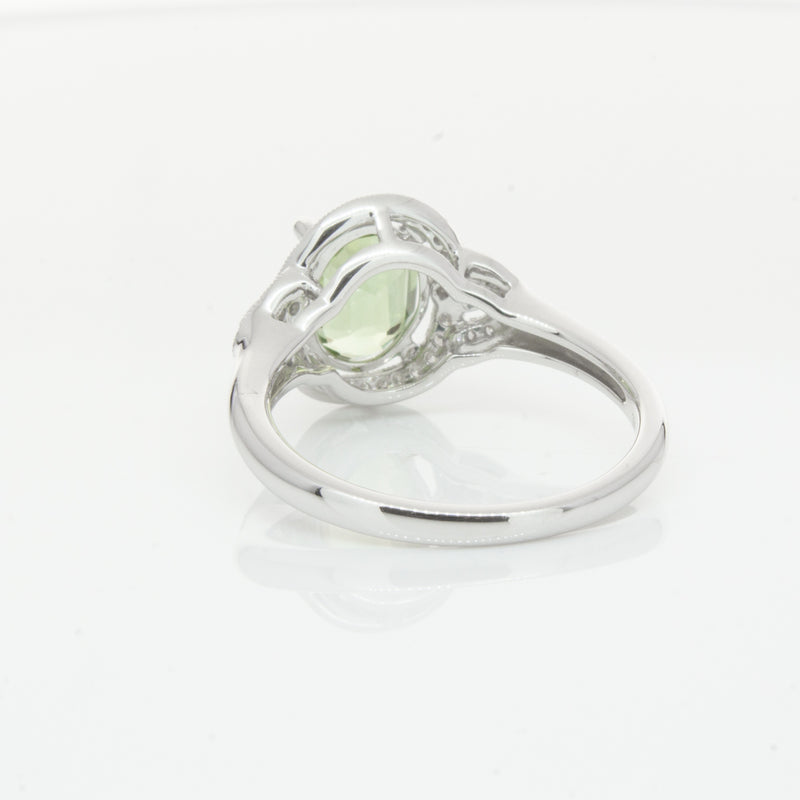 18ct White Gold Tourmaline & Diamond Ring-Ring-Walker & Hall