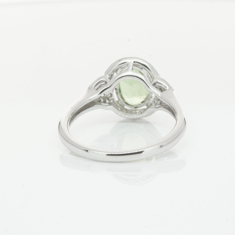 18ct White Gold Tourmaline & Diamond Ring-Ring-Walker & Hall