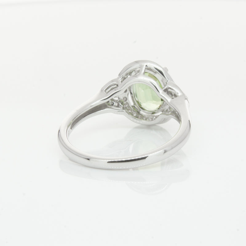 18ct White Gold Tourmaline & Diamond Ring-Ring-Walker & Hall