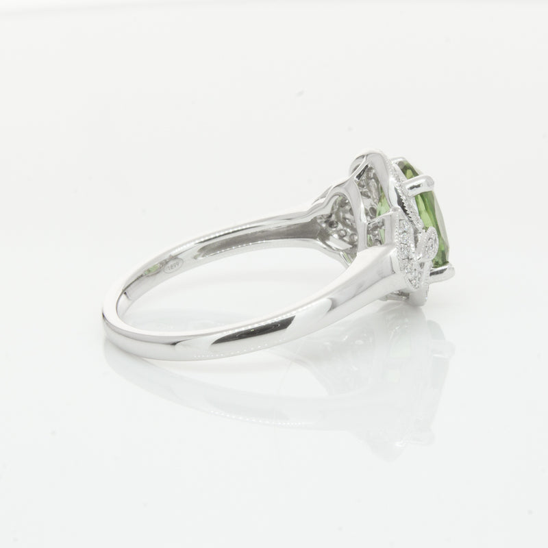 18ct White Gold Tourmaline & Diamond Ring-Ring-Walker & Hall