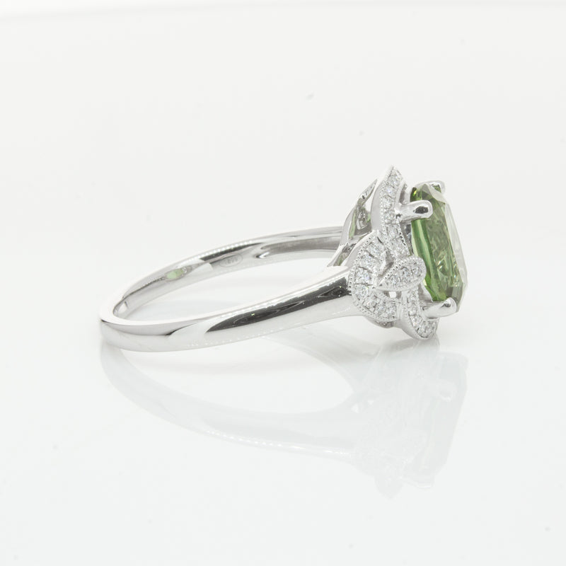 18ct White Gold Tourmaline & Diamond Ring-Ring-Walker & Hall