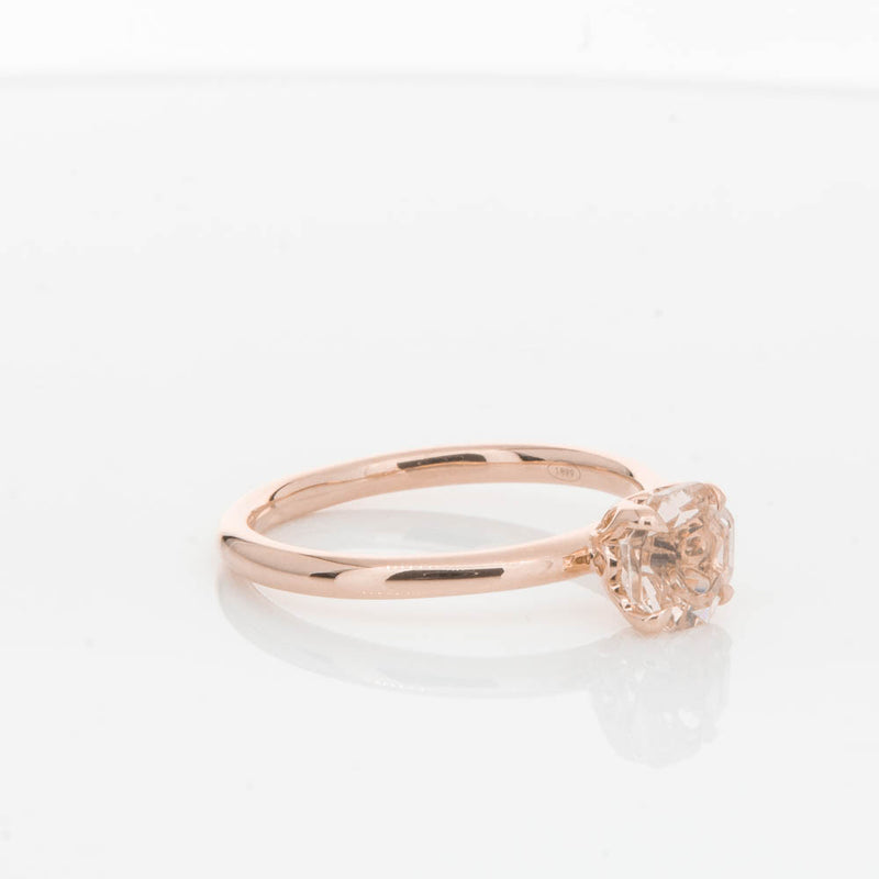 18ct Rose Gold Morganite Mini Octavia Ring-Ring-Walker & Hall