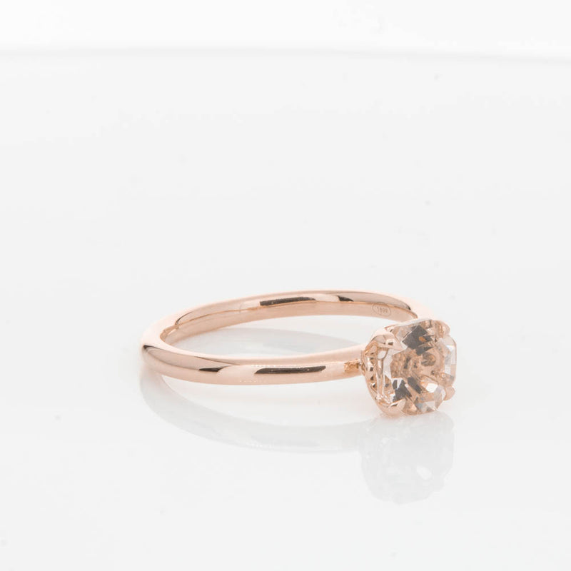18ct Rose Gold Morganite Mini Octavia Ring-Ring-Walker & Hall