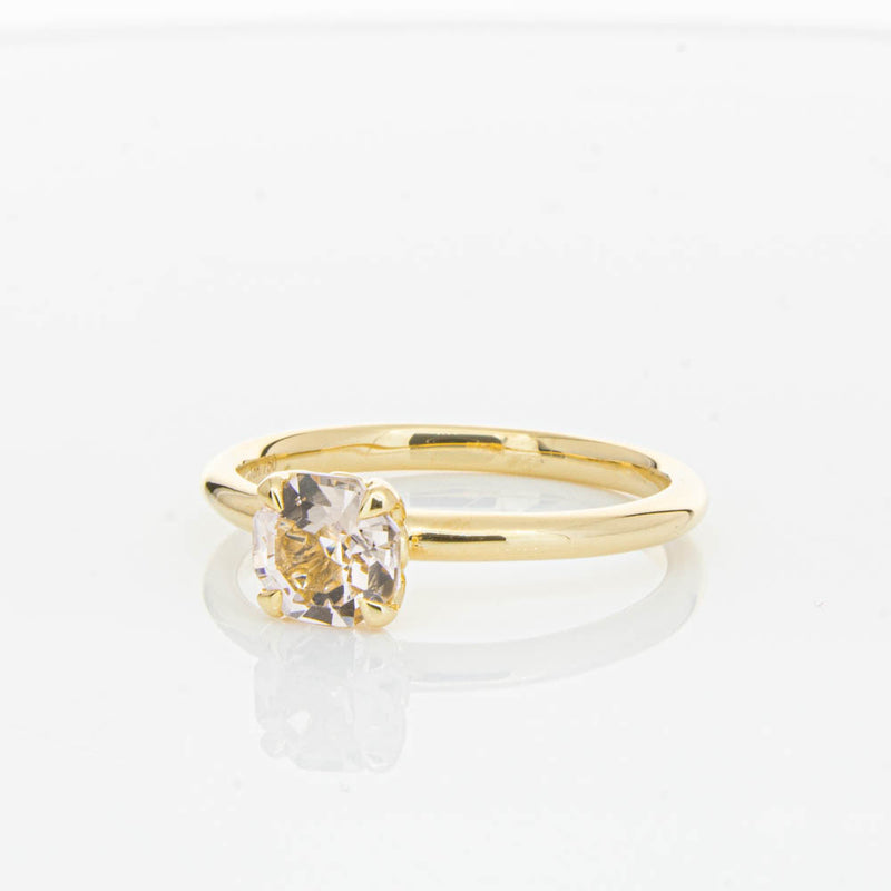 18ct Yellow Gold Morganite Mini Octavia Ring-Ring-Walker & Hall