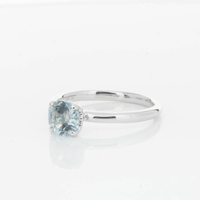 18ct White Gold Aquamarine Mini Octavia Ring-Ring-Walker & Hall