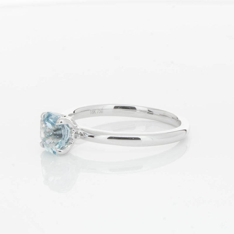 18ct White Gold Aquamarine Mini Octavia Ring-Ring-Walker & Hall