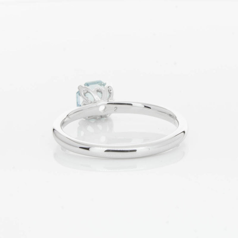 18ct White Gold Aquamarine Mini Octavia Ring-Ring-Walker & Hall