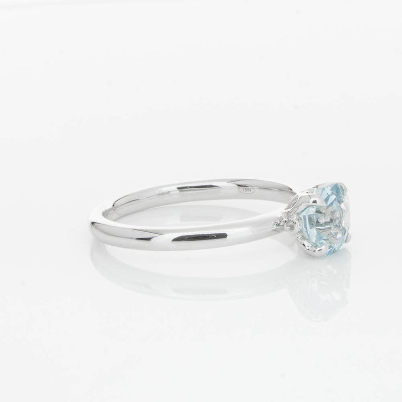 18ct White Gold Aquamarine Mini Octavia Ring-Ring-Walker & Hall