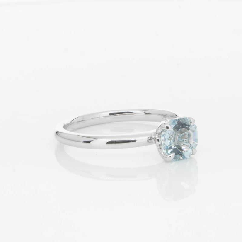 18ct White Gold Aquamarine Mini Octavia Ring-Ring-Walker & Hall