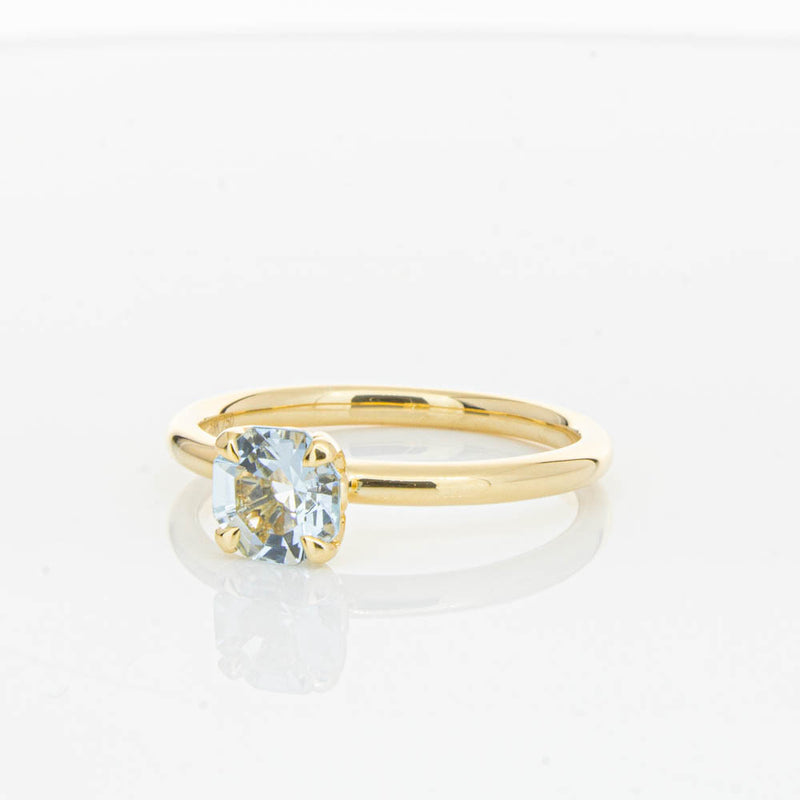 18ct Yellow Gold Aquamarine Mini Octavia Ring-Ring-Walker & Hall