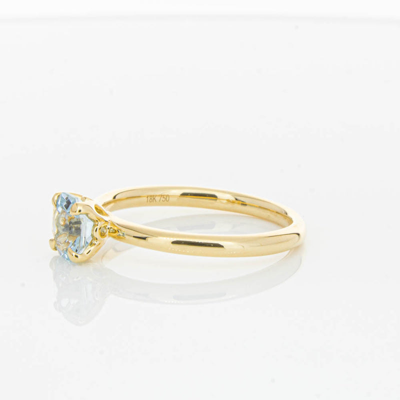 18ct Yellow Gold Aquamarine Mini Octavia Ring-Ring-Walker & Hall