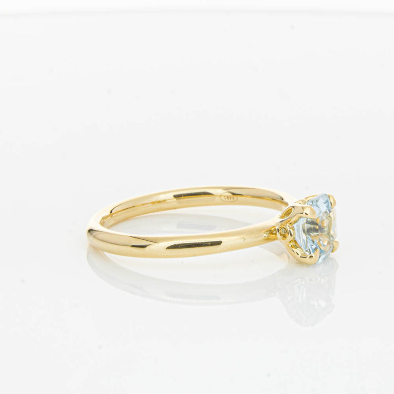 18ct Yellow Gold Aquamarine Mini Octavia Ring-Ring-Walker & Hall