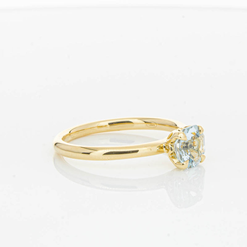 18ct Yellow Gold Aquamarine Mini Octavia Ring-Ring-Walker & Hall