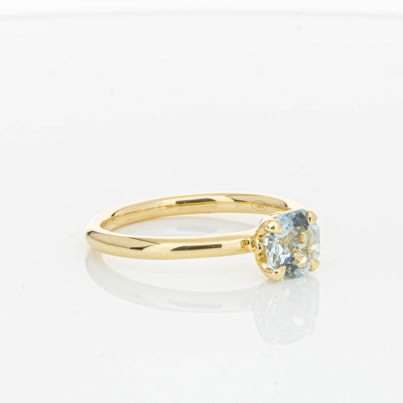 18ct Yellow Gold Aquamarine Mini Octavia Ring-Ring-Walker & Hall