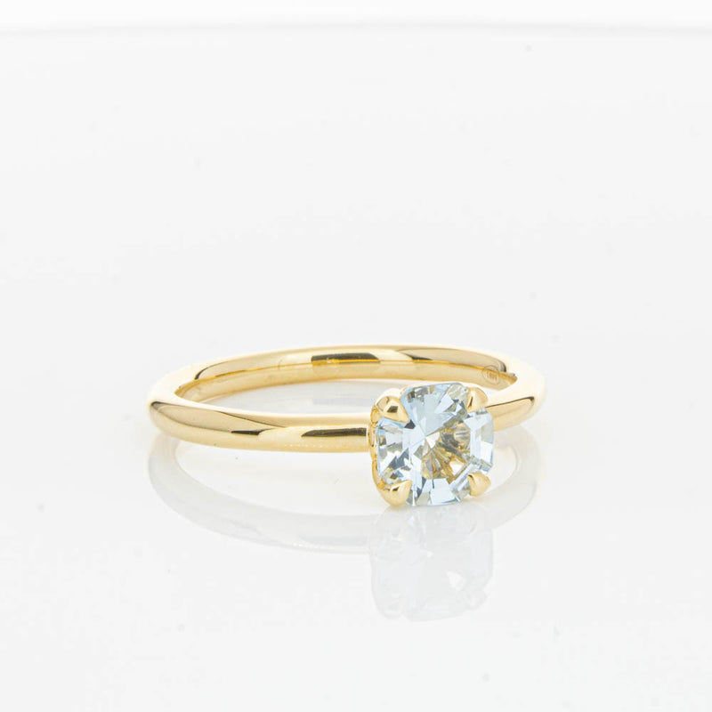 18ct Yellow Gold Aquamarine Mini Octavia Ring-Ring-Walker & Hall