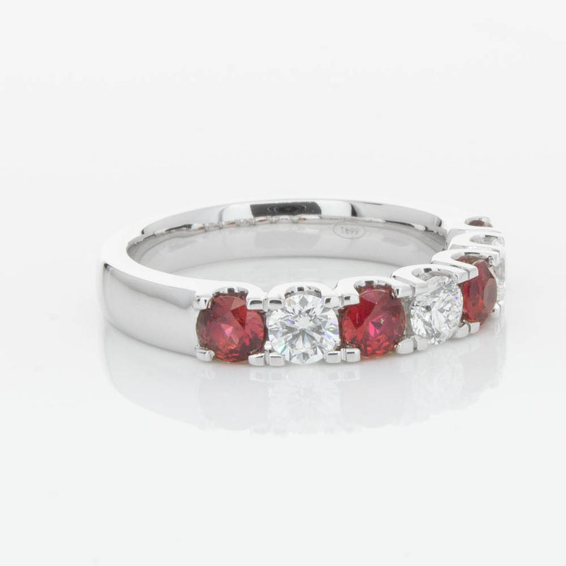 18ct White Gold .79ct Ruby & Diamond Rialto Ring-Ring-Walker & Hall