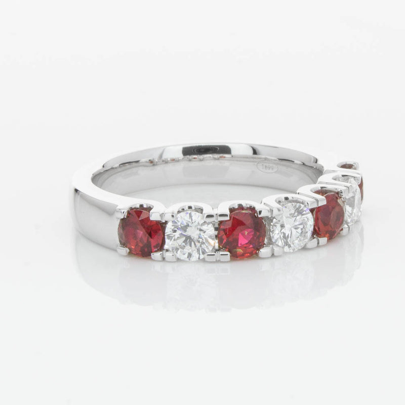 18ct White Gold .79ct Ruby & Diamond Rialto Ring-Ring-Walker & Hall