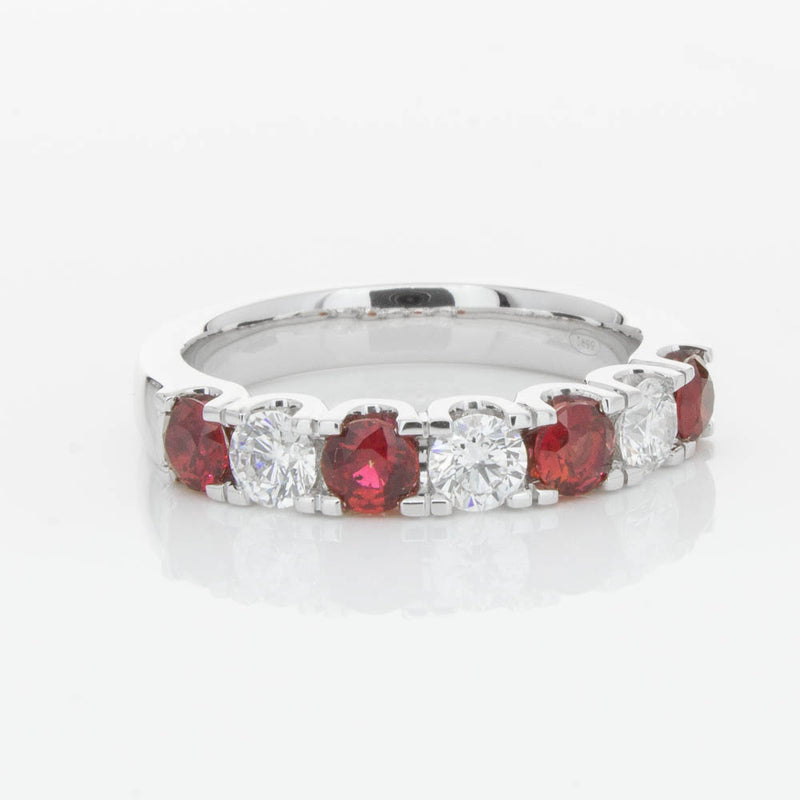 18ct White Gold .79ct Ruby & Diamond Rialto Ring-Ring-Walker & Hall