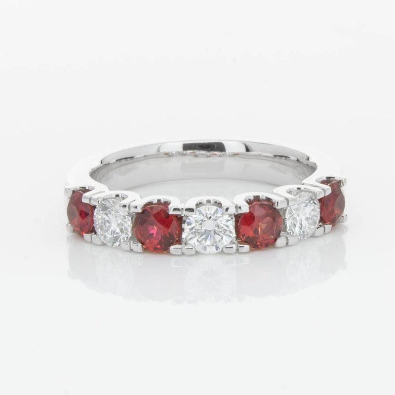 18ct White Gold .79ct Ruby & Diamond Rialto Ring-Ring-Walker & Hall