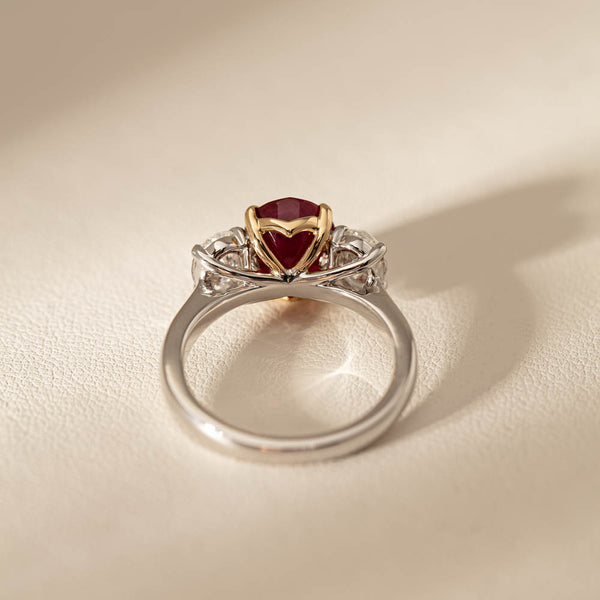 18ct White Gold 4.17ct Ruby & Diamond Three Stone Ring - Ring - Walker & Hall
