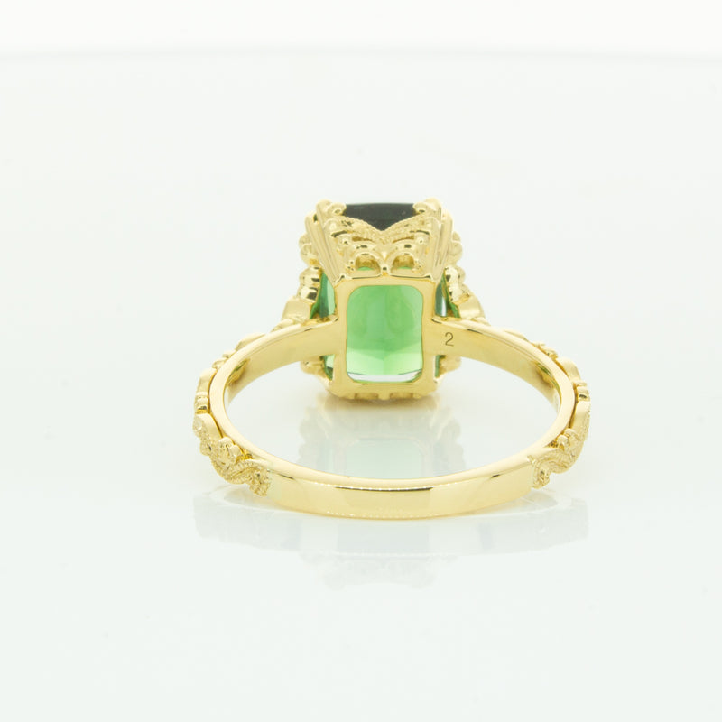 18ct Yellow Gold Tourmaline & Diamond Romanov Ring-Ring-Walker & Hall