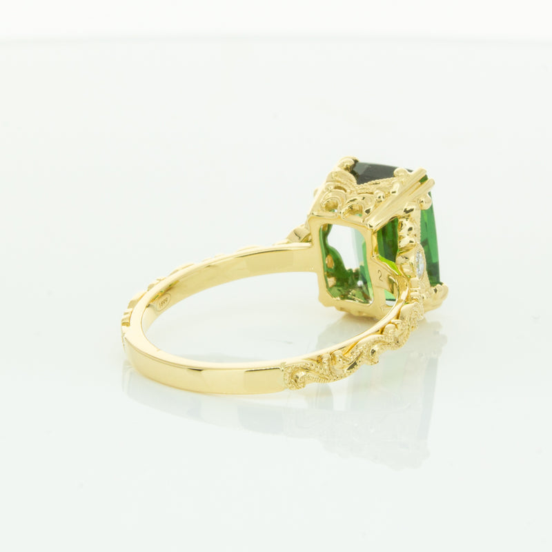18ct Yellow Gold Tourmaline & Diamond Romanov Ring-Ring-Walker & Hall