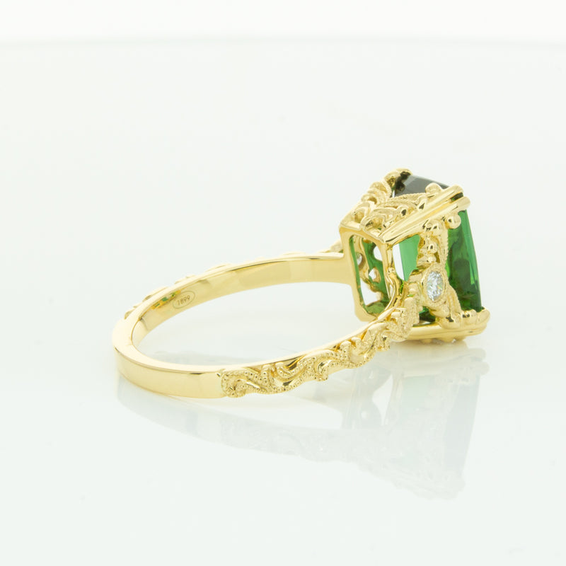 18ct Yellow Gold Tourmaline & Diamond Romanov Ring-Ring-Walker & Hall