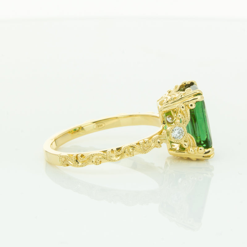 18ct Yellow Gold Tourmaline & Diamond Romanov Ring-Ring-Walker & Hall